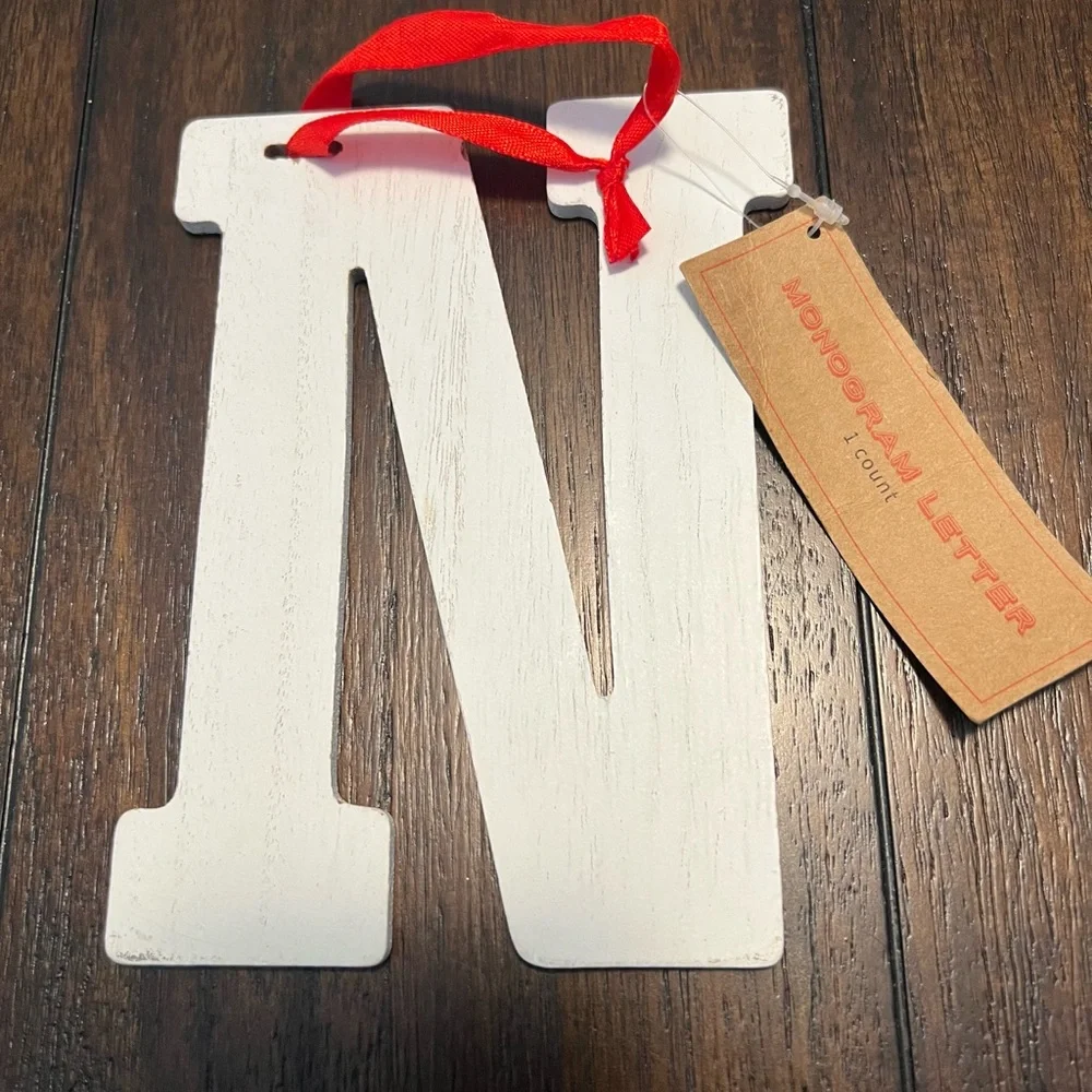 Target White Wooden Letter N Ornament